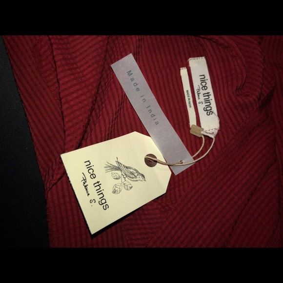 NWT red button down blouse - Picture 5 of 12